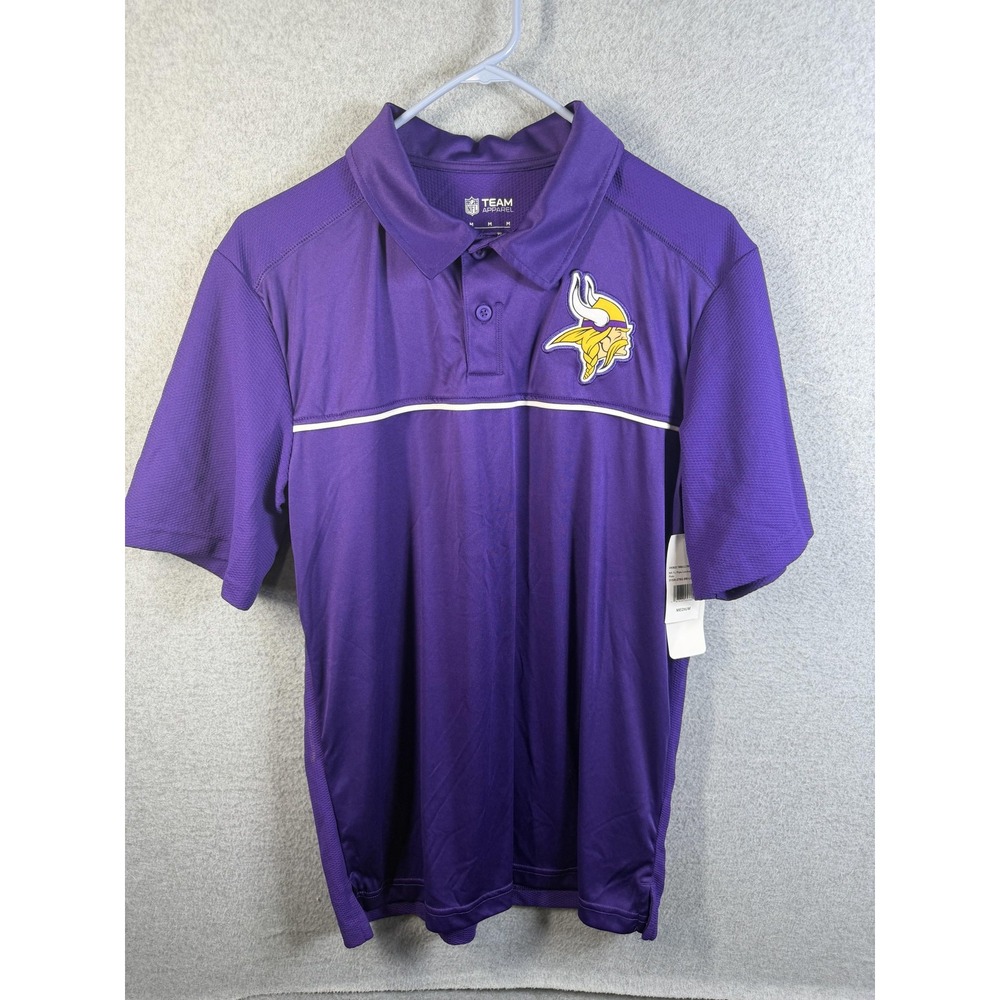 Minnesota Vikings Polo Shirt Mens Medium Purple NFL Football NFL Team Apparel